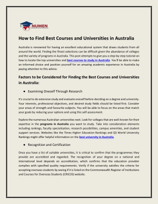 how to find best courses and universities