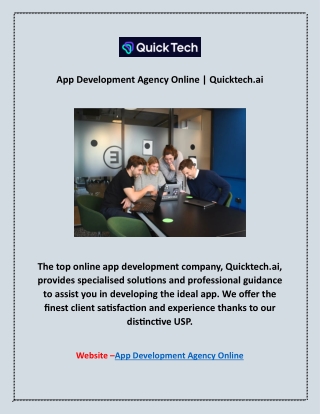 App Development Agency Online | Quicktech.ai