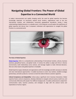 navigating global frontiers the power of global