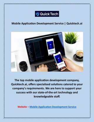 Mobile Application Development Service | Quicktech.ai