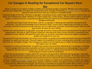 Car Garages in Reading for Exceptional Car Repairs Near Me