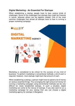 Digital Marketing - An Essential For Startups