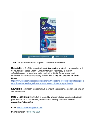 title curqlife water based organic curcumin