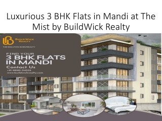 Luxurious 3 BHK Flats in Mandi at The Mist by BuildWick Realty