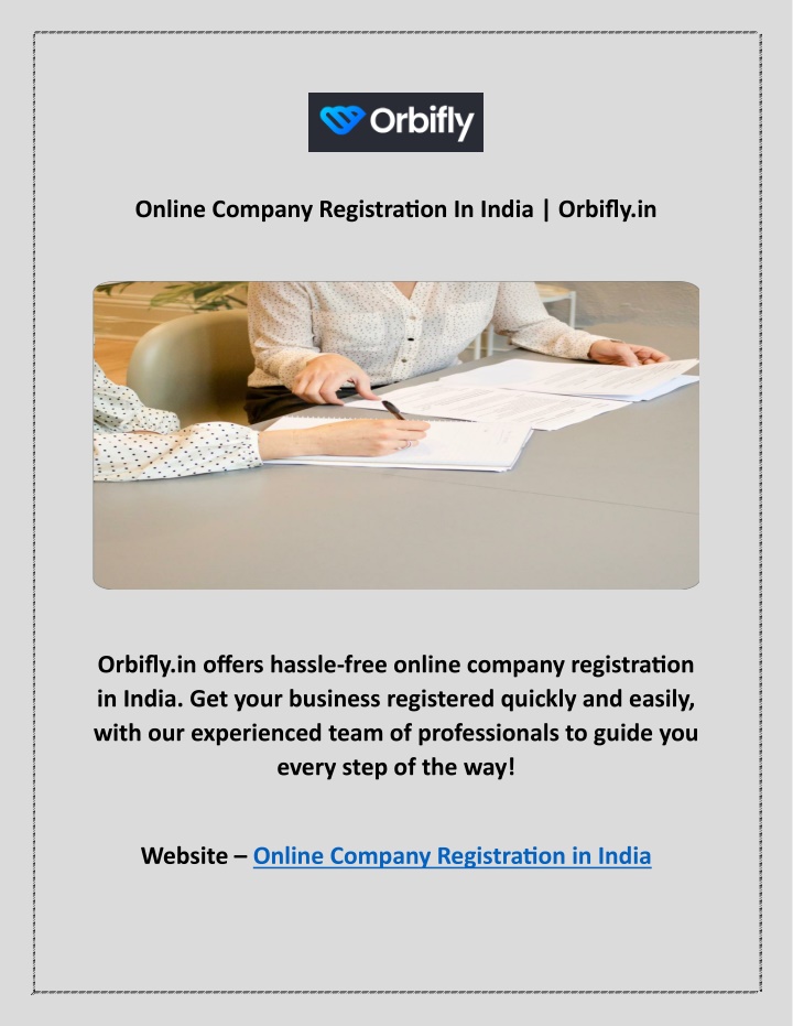online company registration in india orbifly in