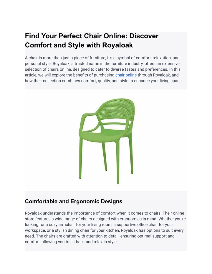 find your perfect chair online discover comfort