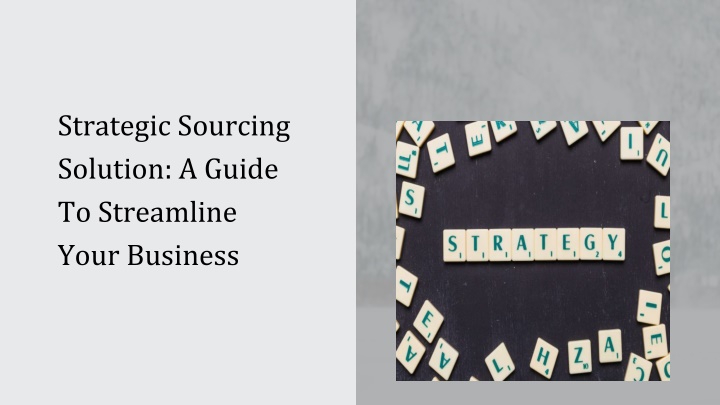 strategic sourcing solution a guide to streamline