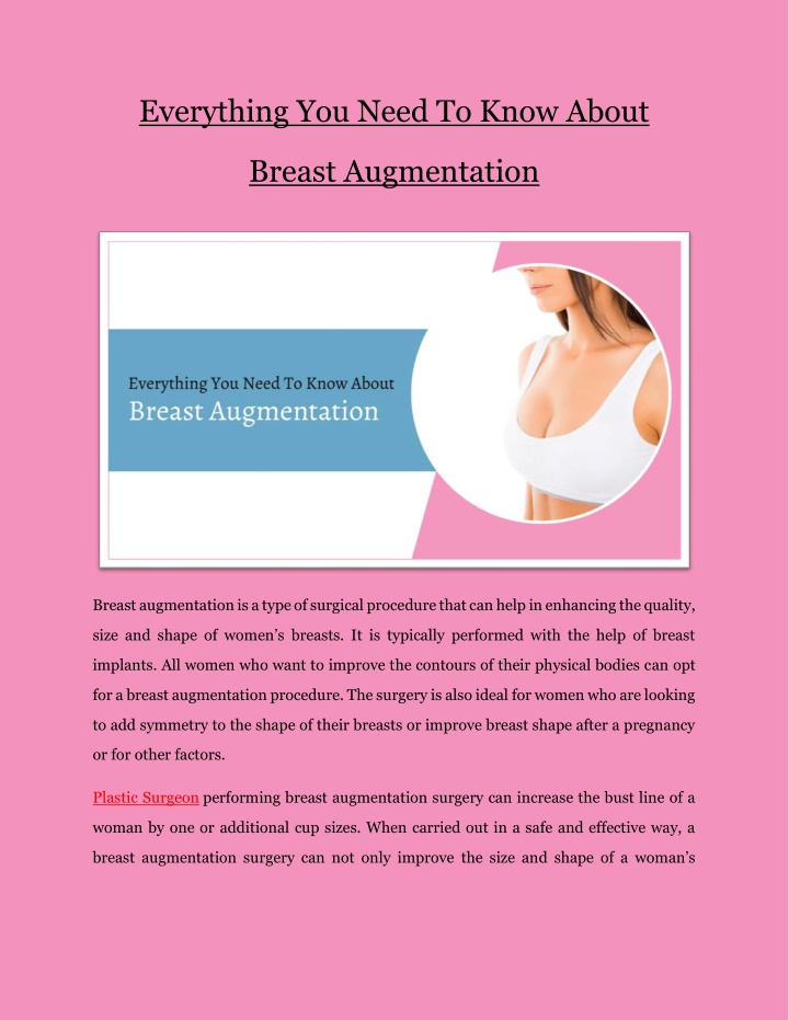 PPT - Everything You Need To Know About Breast Augmentation