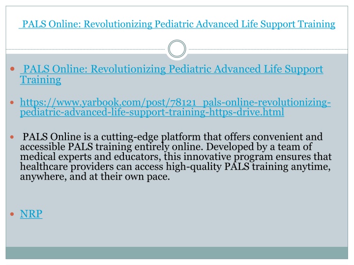 pals online revolutionizing pediatric advanced life support training