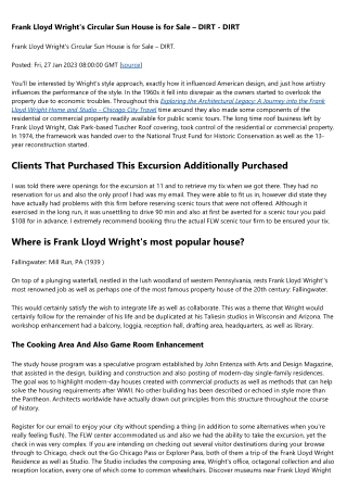 Trip Frank Lloyd Wrights Chicago