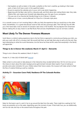 Points To Do In Denver With Kids: 20  Fun Concepts Households Will Love