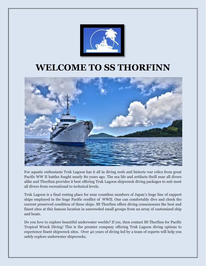 welcome to ss thorfinn