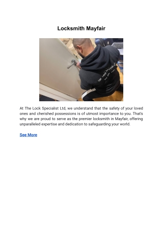 locksmith mayfair