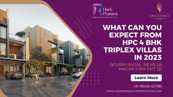 what can you expect from hpc 4 bhk triplex villas