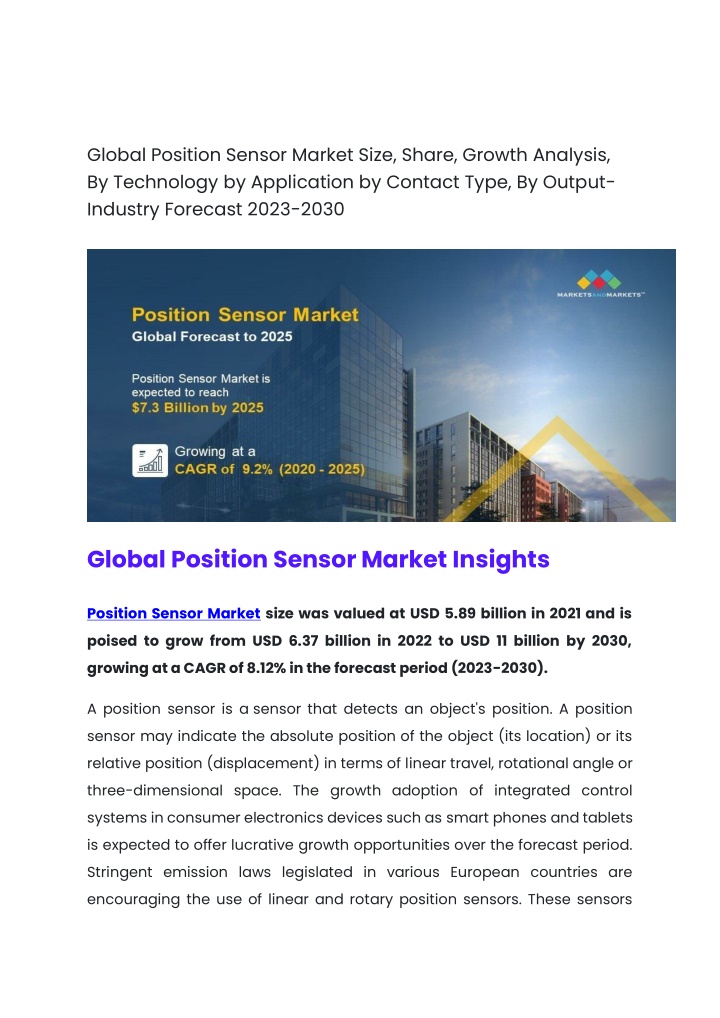 global position sensor market size share growth