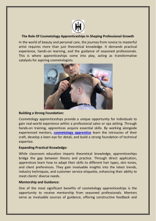 The Role Of Cosmetology Apprenticeships In Shaping Professional Growth