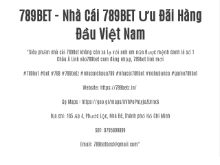 789BET - Nhà Cái 789BET Ưu Đãi Hàng Đầu Việt Nam