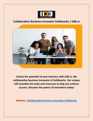 Collaborative Business Innovator Solidworks | Iidb.in