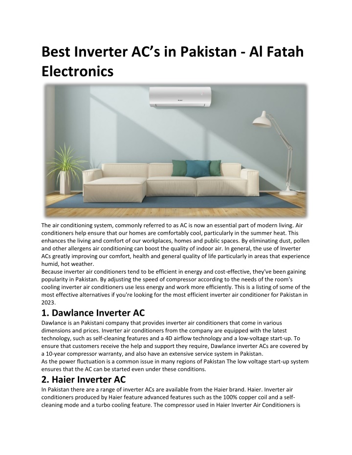 best inverter ac s in pakistan al fatah