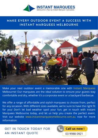 Make Every Outdoor Event a Success with Instant Marquees Melbourne