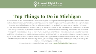 Top Things to Do in Michigan