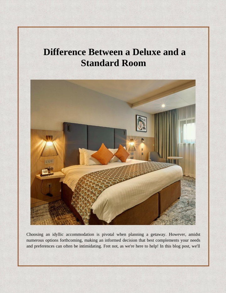 difference between a deluxe and a standard room
