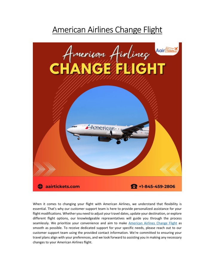 american airlines change flight american airlines