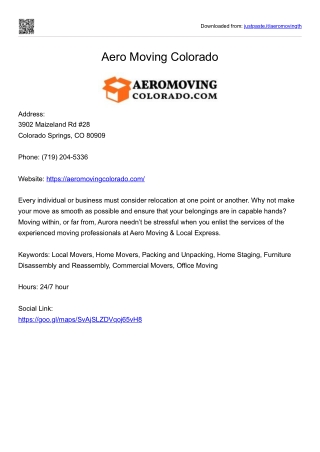 Aero Moving Colorado