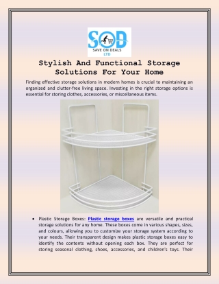 stylish and functional storage solutions for your