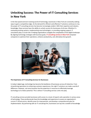 it consulting services new york | it consulting services