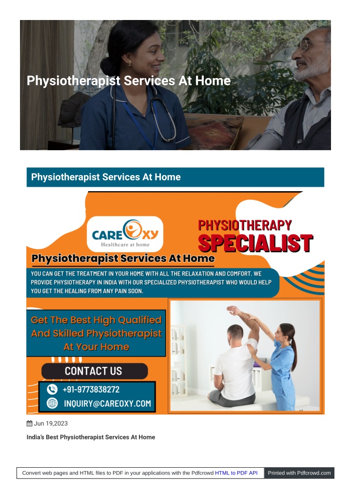physiotherapist services at home