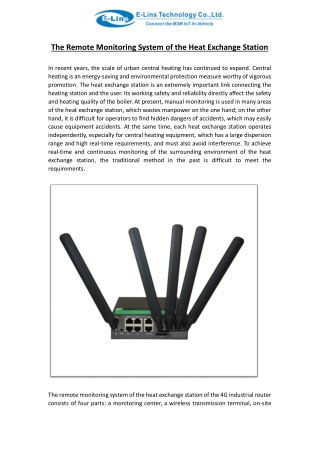 The Remote Monitoring System of the Heat Exchange Station