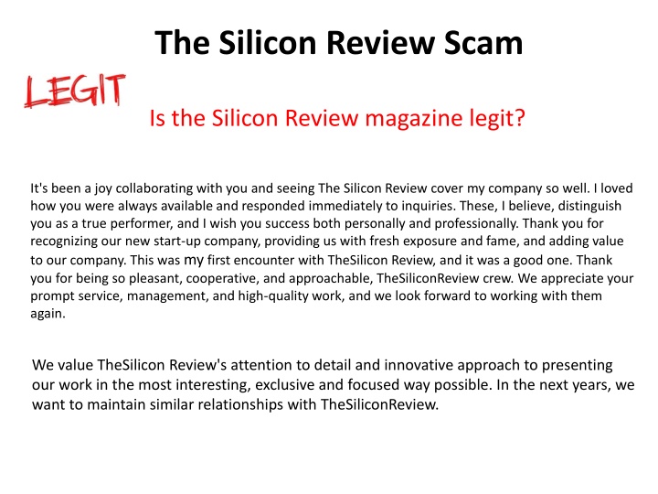 the silicon review scam