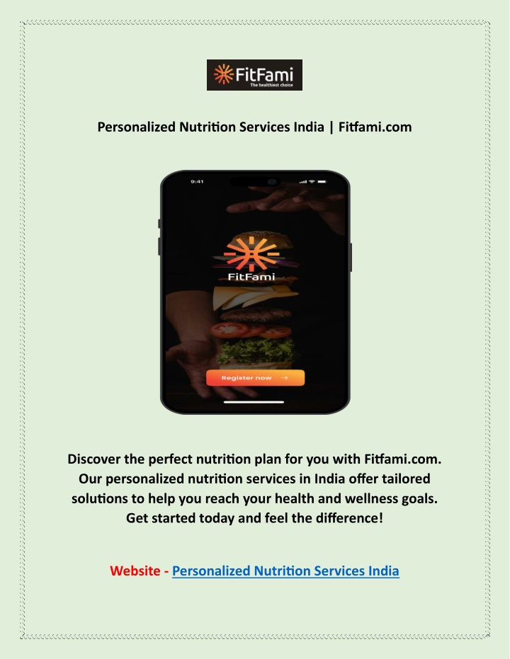 personalized nutrition services india fitfami com
