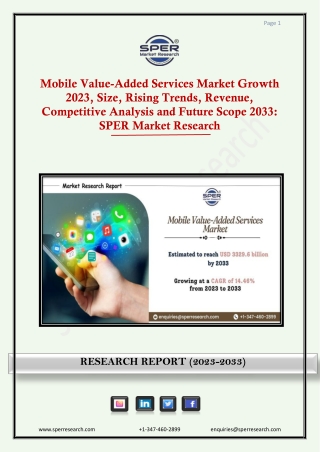 Mobile Value-Added Services Market Growth, Size, Trends, Revenue, Analysis 2033