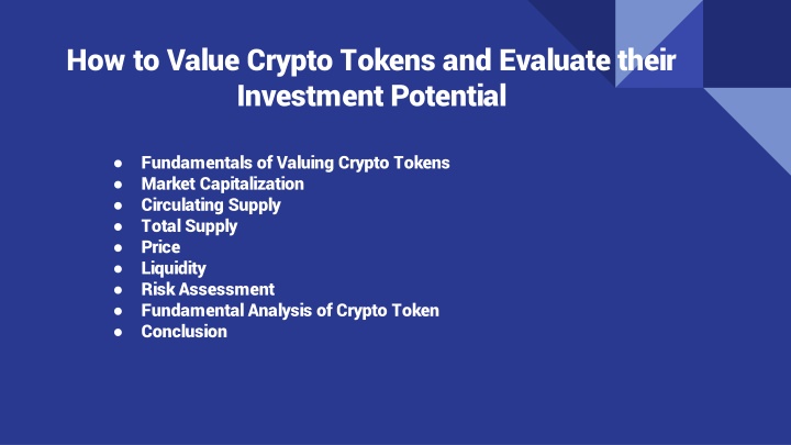 how to value crypto tokens and evaluate their