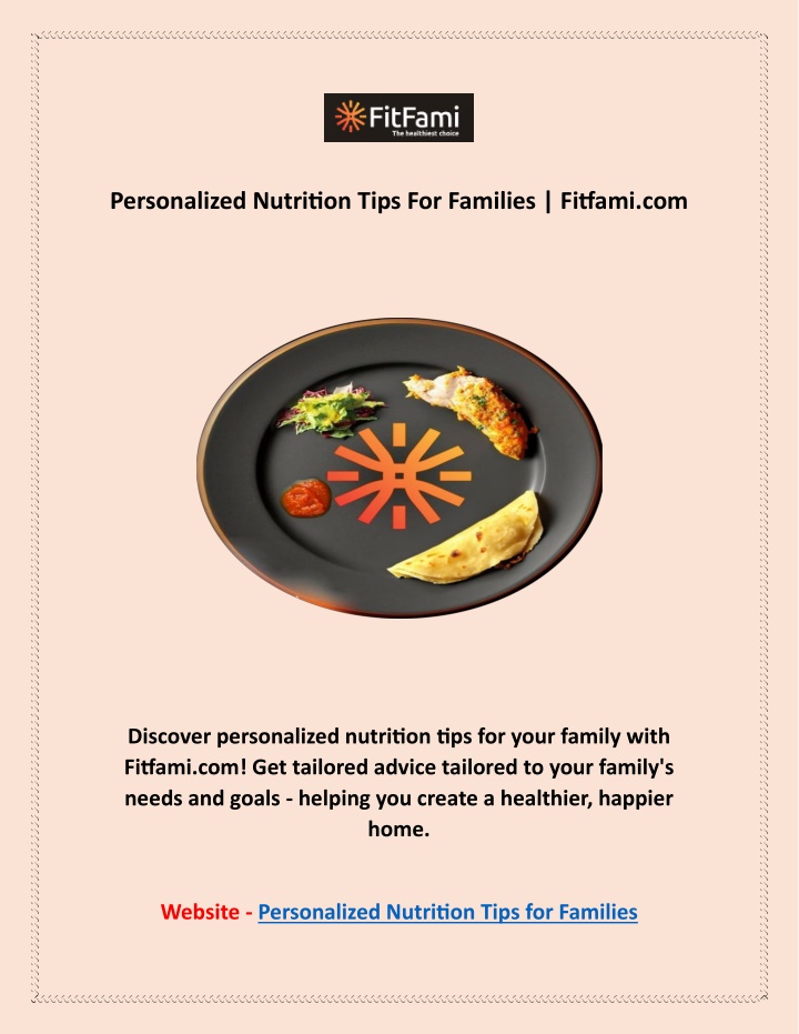 personalized nutrition tips for families fitfami