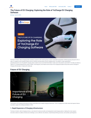 The Future of EV Charging: Exploring the Role of YoCharge EV Charging Software |