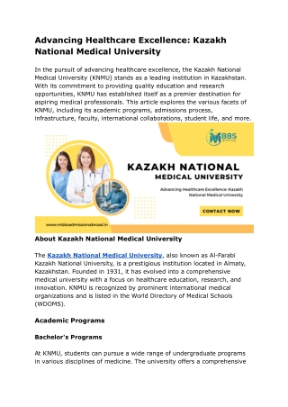 Advancing Healthcare Excellence_ Kazakh National Medical University