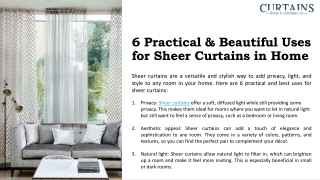 6 Practical & Beautiful Uses for Sheer Curtains in Home