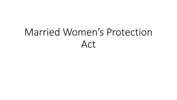 married women s protection act