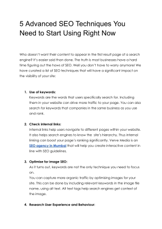5 advanced seo techniques you need to start using