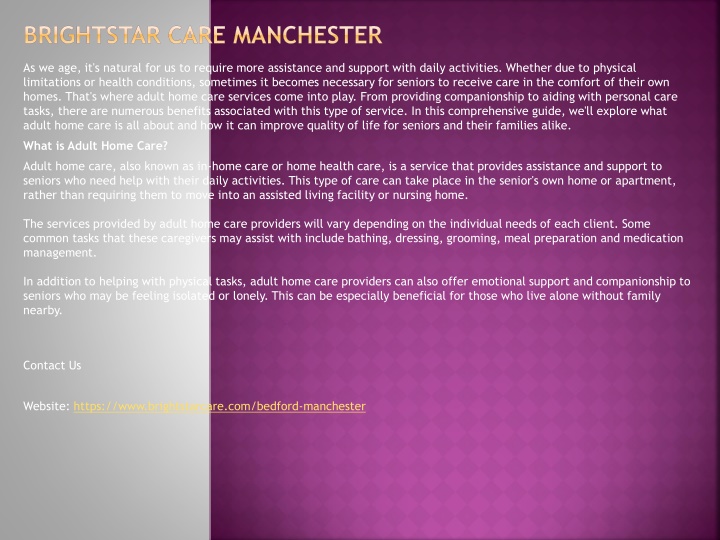 brightstar care manchester