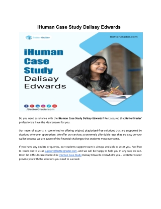 iHuman Case Study Dalisay Edwards