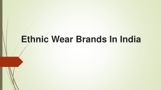 Ethnic Wear Brands In India