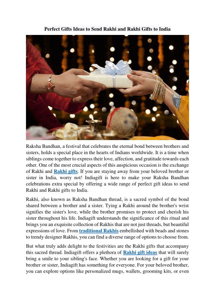 perfect gifts ideas to send rakhi and rakhi gifts