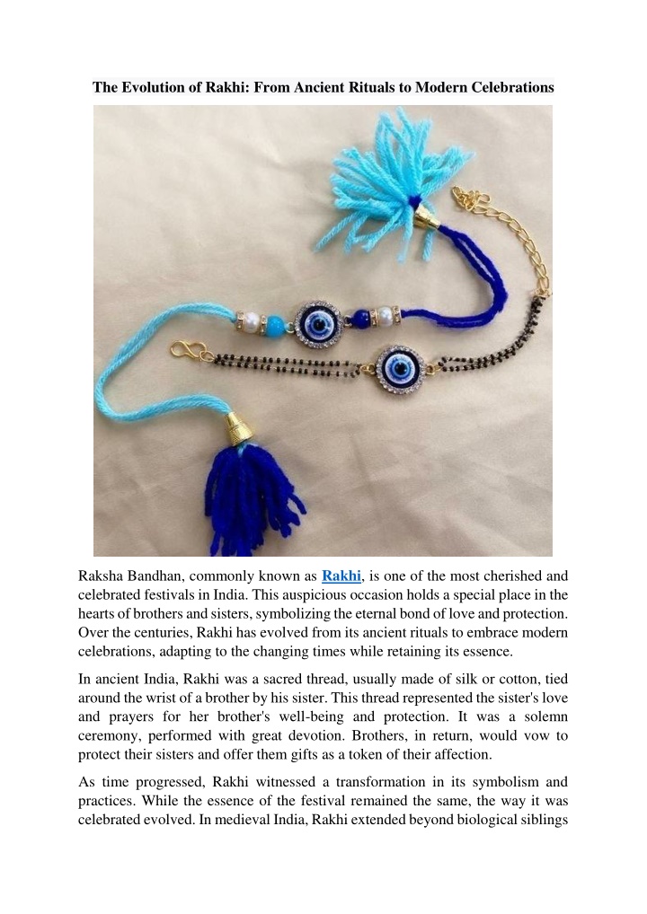 the evolution of rakhi from ancient rituals