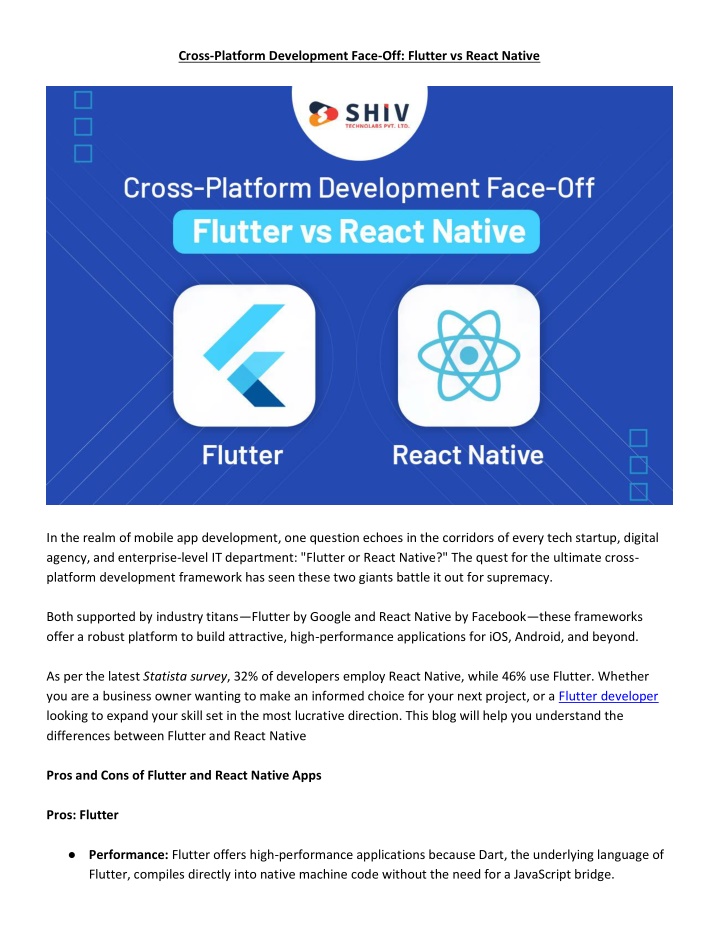 cross platform development face off flutter