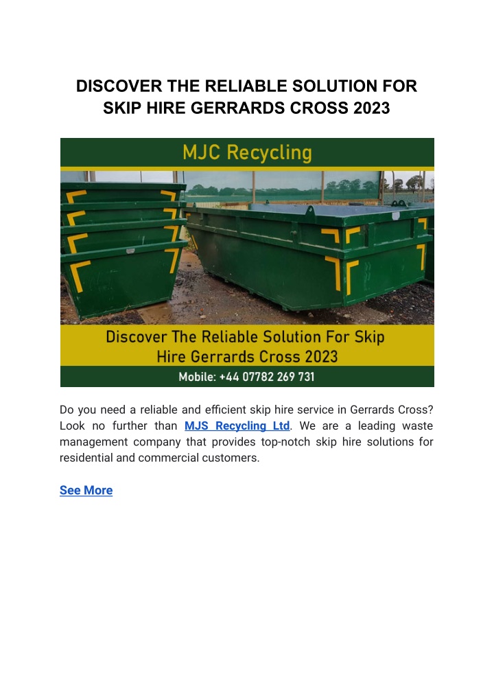 discover the reliable solution for skip hire