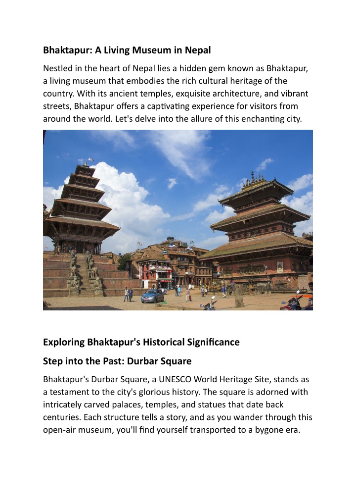 bhaktapur a living museum in nepal